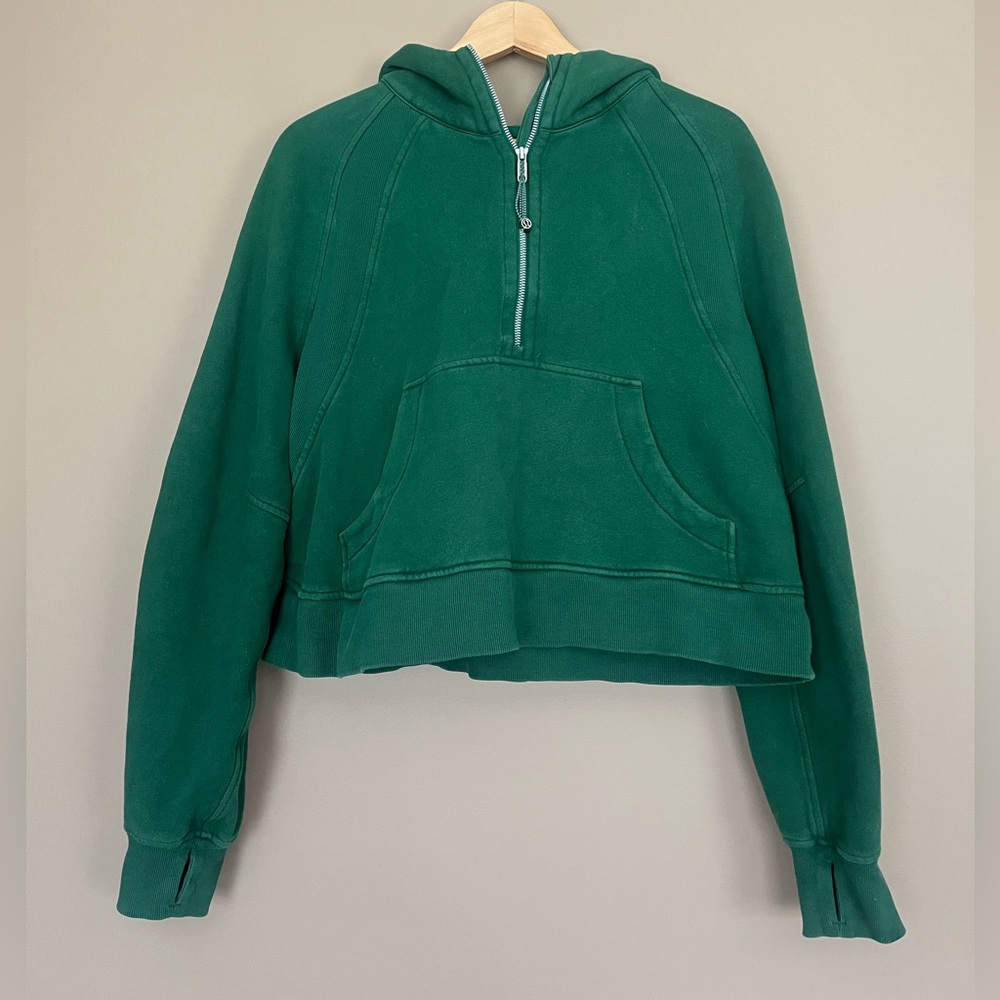{Lululemon} Scuba Oversized Half-Zip Hoodie Sweatshirt in Green - Womens M/L - Picture 1 of 8